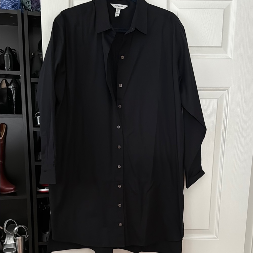 SPANX Black Button Up Shirt Dress